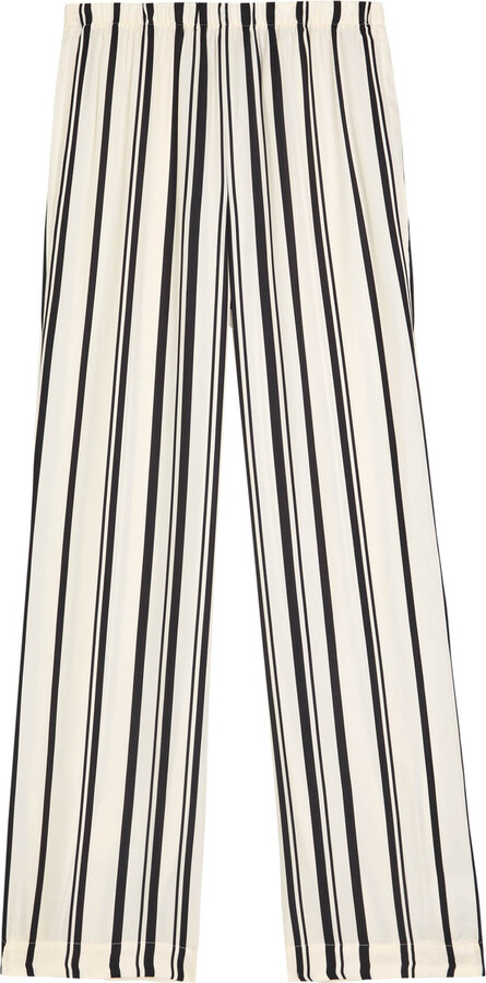Anine Bing Elain Striped Satin Trousers