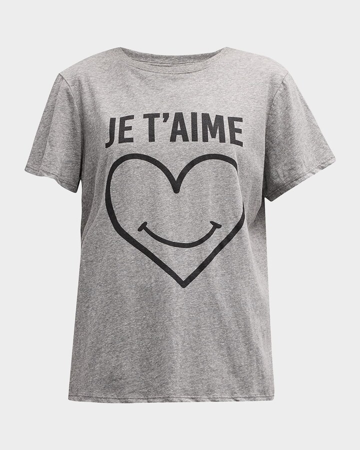 Cinq à Sept Smiling Heart Heathered Graphic T-Shirt