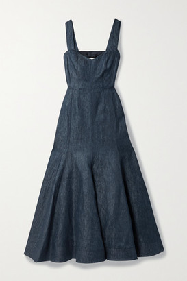 Gabriela Hearst Virginia Open-back Linen-chambray Dress - Dark denim ...