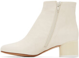 Thumbnail for your product : MM6 MAISON MARGIELA Off-White Low Heel Ankle Boots