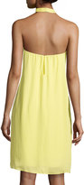 Thumbnail for your product : Halston Crossover Slit-Draped Halter Dress, Daffodil