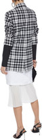 Thumbnail for your product : Alexander Wang Leather-trimmed Checked Wool Blazer