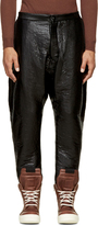 Thumbnail for your product : Rick Owens Black Glossy Textured Harem Trousers
