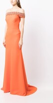 Thumbnail for your product : Jenny Packham Crystal Embellished Off-The-Shoulder Gown