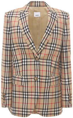 ladies check blazer jacket