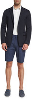 Thumbnail for your product : Theory Beck Boone Grid-Print Twill Dress Shorts, Navy