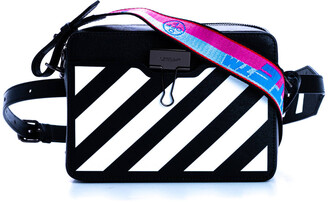 off white leather camera bolsa