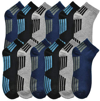 Angelina Navy & Gray Geometric Low Cut 12-Pair Socks Set