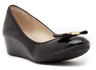 Cole Haan Emory Bow Leather Wedge Pump