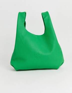 Hill & Friends Hill and Friends Happy leather shopper bag in green