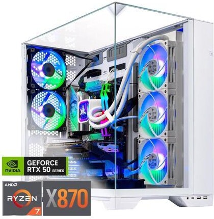 Skytech Gaming O11 Vision Gaming PC, AMD Ryzen 7 9800X3D 4.7GHz, NVIDIA RTX 5080 16GB, X870 Board, 4TB Gen4 NVMe SSD, 64GB DDR5 RAM 6000, 850W GOLD...