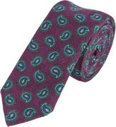 Thumbnail for your product : Barneys New York Paisley Pattern Velvet Tie-Red
