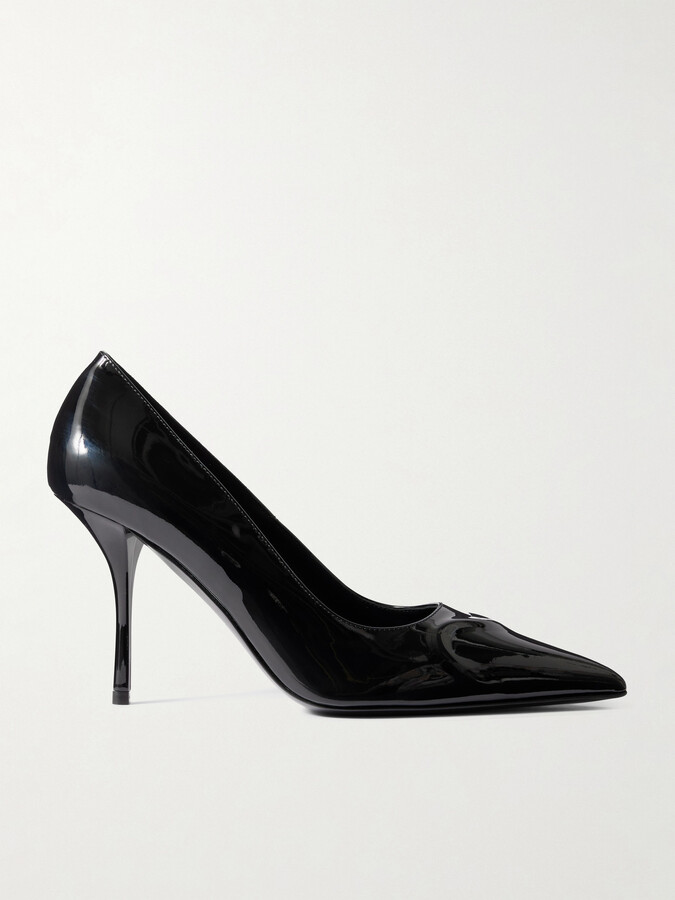 Alaia 90 Patent-leather Pumps - Black