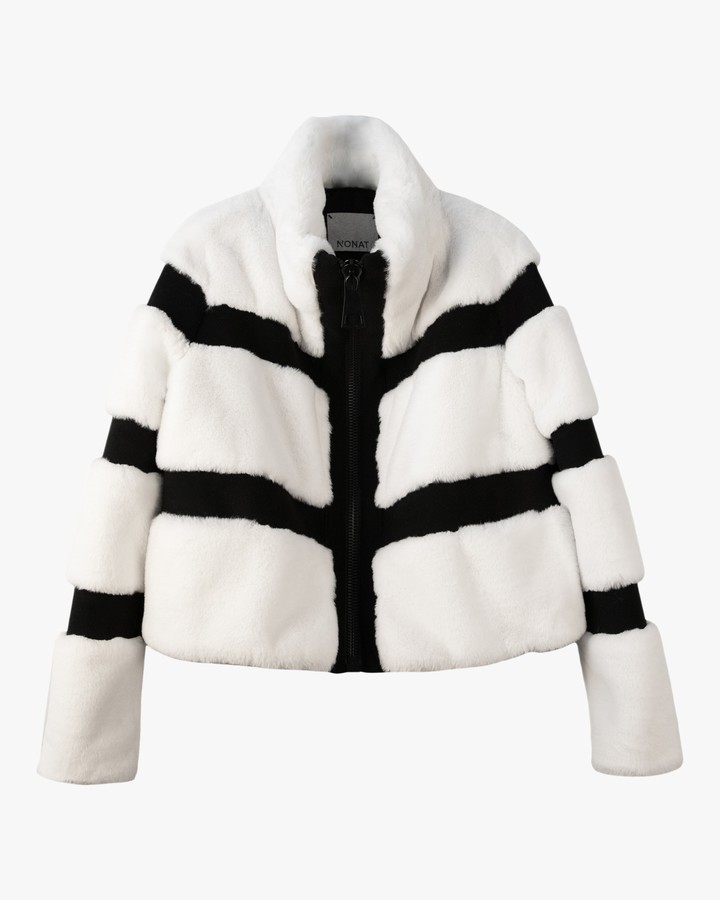 grey faux fur short jacket