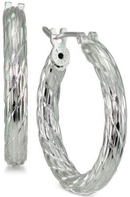 Giani Bernini Textured Hoop Earrings in Sterling Silver, Created for Macy's