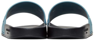 Givenchy Blue and Black Logo Pool Slides