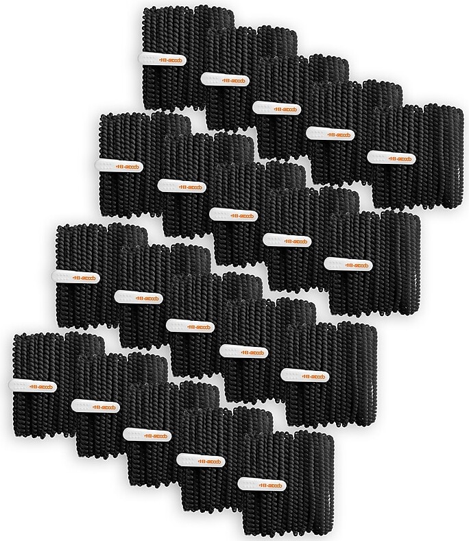 Hamilton Buhl HamiltonBuhl Skooob Tangle Free Earbud Covers, Jet Black, 20/Pack (HECSKBBLK-20)