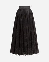 Thumbnail for your product : Dolce & Gabbana Long Lace Plumetis Skirt