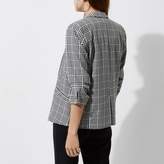 Thumbnail for your product : River Island Womens Black dogtooth check bar cuff blazer