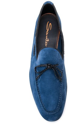 Santoni Lace-Up Detail Loafers