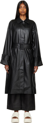 Proenza Schouler Black White Label Faux-Leather Trench Coat