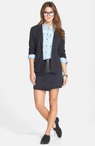 Thumbnail for your product : Halogen Asymmetrical Zip Leather & Scuba Knit Skirt (Regular & Petite)