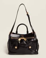 Thumbnail for your product : Moschino Black & Yellow Gold-Tone Leather Satchel