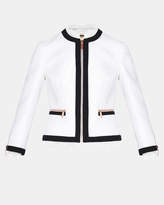 Thumbnail for your product : ENNIO Lace trim cropped jacket