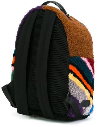 Fendi Geometric Shearling Backpack