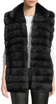 Thumbnail for your product : Gorski Reversible Horizontal-Quilted Rabbit-Fur Vest
