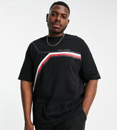 Thumbnail for your product : Tommy Hilfiger Big & Tall signature chest stripe t-shirt in black
