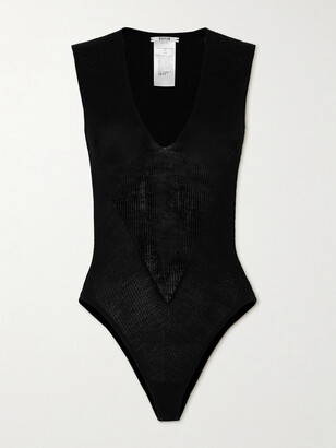 Wolford Short-Sleeve Deep V-Neck Bodysuit - Bergdorf Goodman
