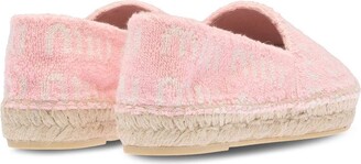 送料/関税込【MIUMIU】TERRY CLOTH ESPADRILLE Miu Miu Terrycloth Logo Espadrillas Miu Miu
