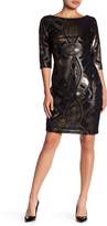 Thumbnail for your product : Sangria Boatneck 3/4 Length Sleeve Sheath Dress (Petite)