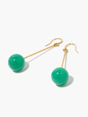 Irene Neuwirth Lollipop Diamond, Chrysoprase & 18kt Gold Earrings - Green Gold