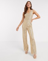 Thumbnail for your product : TFNC sequin jumpsuit in gold