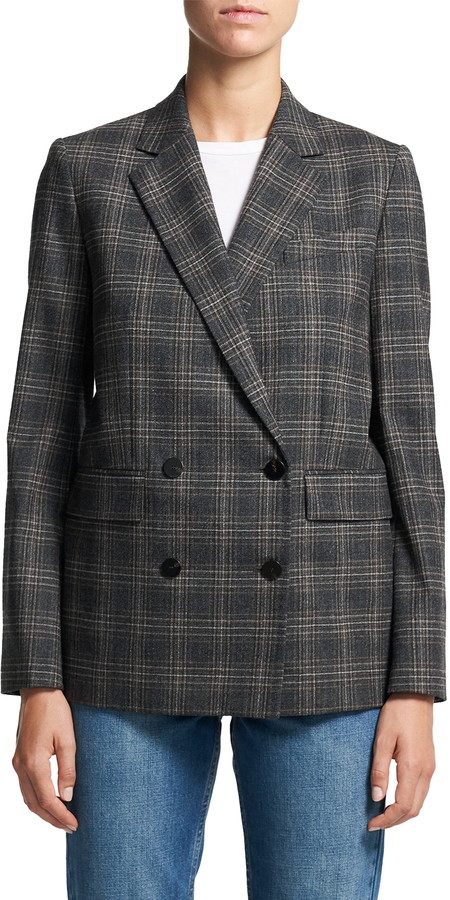 theory plaid blazer