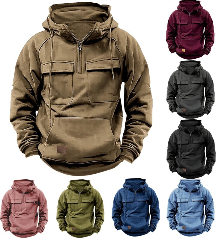  HUCHPI pullover hoodie men deals of the day clearance brown  sport coat men sweatshirt for women mens cotton sweatshirt sales of today :  Clothing, Shoes & Jewelry
