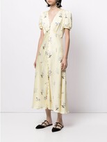 Thumbnail for your product : Self-Portrait Satin Floral-Print Midi Dress