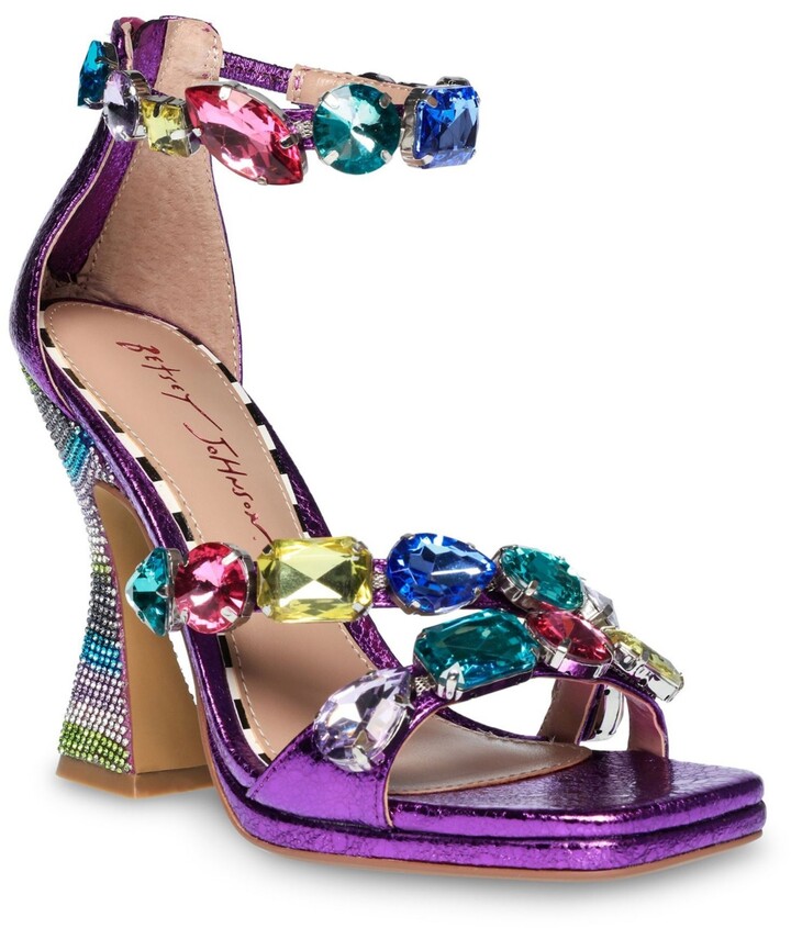 purple multicolor heels
