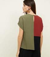 Thumbnail for your product : New Look Khaki Colour Block T-Shirt