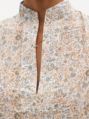 Thierry Colson Parvati Floral-print Cotton-poplin Maxi Dress - Brown Print