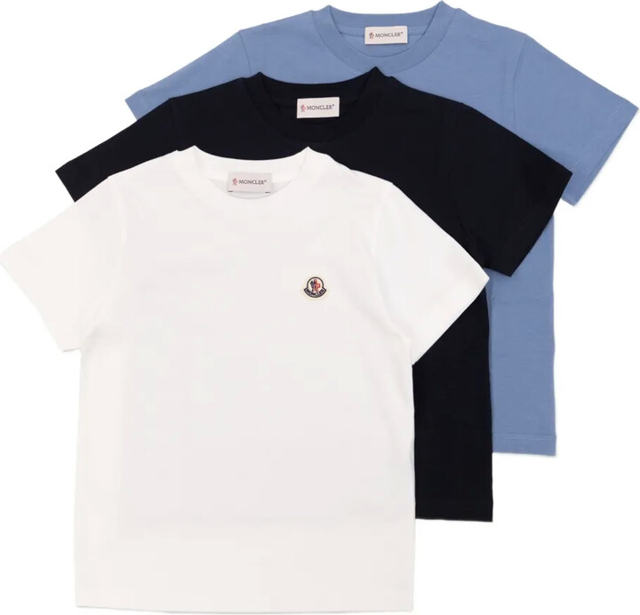 Moncler Enfant logo-patch cotton T-shirts (pack of three)