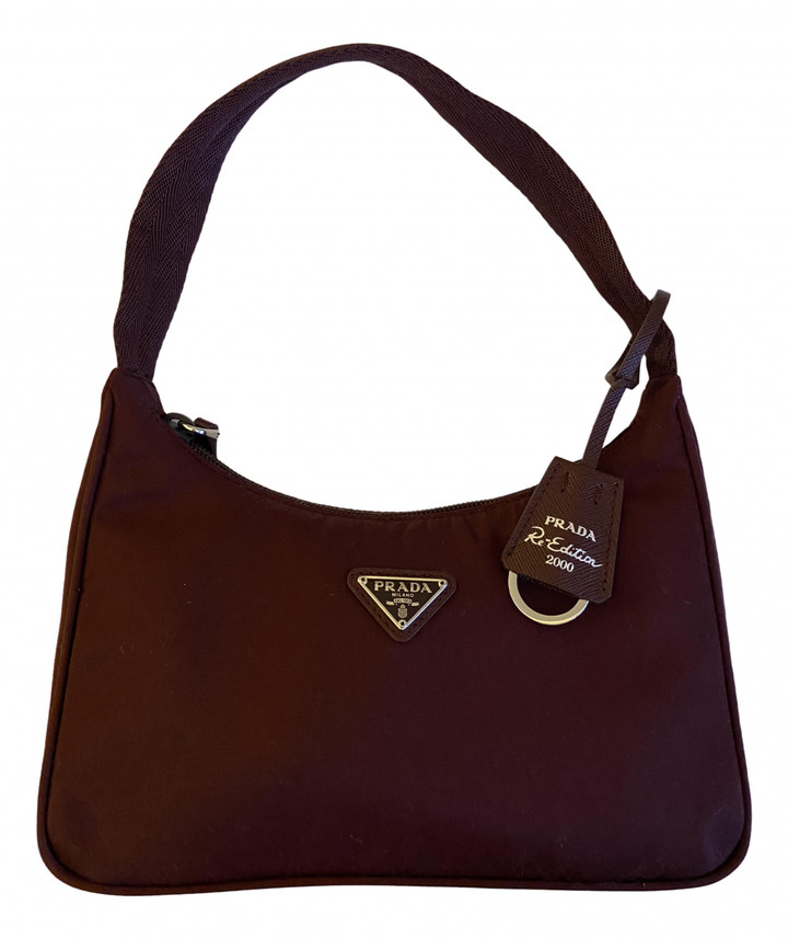 Prada Re-edition Burgundy Cloth Handbags - ShopStyle Bags
