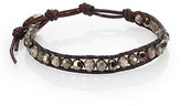 Thumbnail for your product : Chan Luu Pyrite, Crystal, Sterling Silver & Leather Beaded Wrap Bracelet