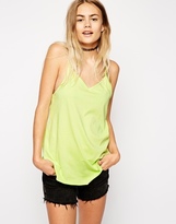 Thumbnail for your product : ASOS Longline V Neck Cami Top - Bright green