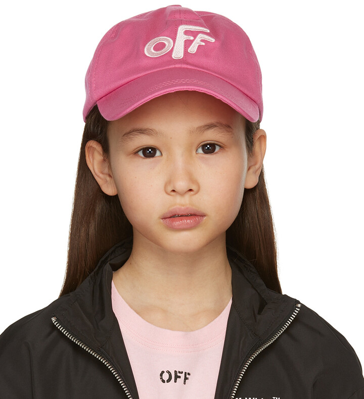 Off-White Kids Pink Stamp Baseball Cap