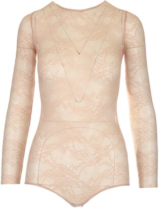 RED Valentino Lace Long-Sleeve Bodysuit
