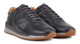 HUGO BOSS Running trainers in burnished leather with cognac lining