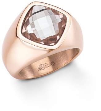 S'Oliver Jewels 465359 Women's Ring - Stainless Steel with Crystal - 5.0 g Metallic